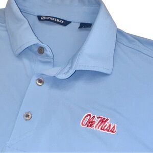CUTTER & BUCK OLE MISS Powder blue MEN’s Polo shirt size LARGE